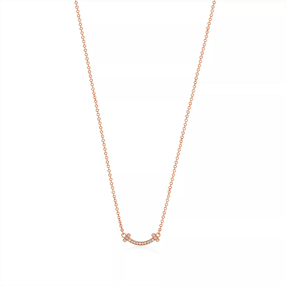 Tiffany Tiffany T Smile Pendant in 18ct rose gold with round bri