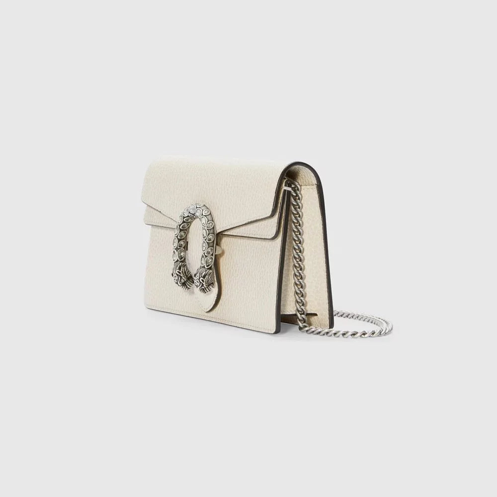 Gucci Dionysus Super Mini Leather Bag (White).