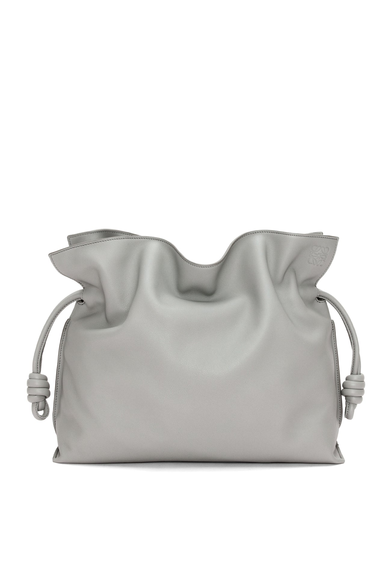 Loewe Large Flamenco clutch in nappa calfskin (Colour: Pearl Grey)