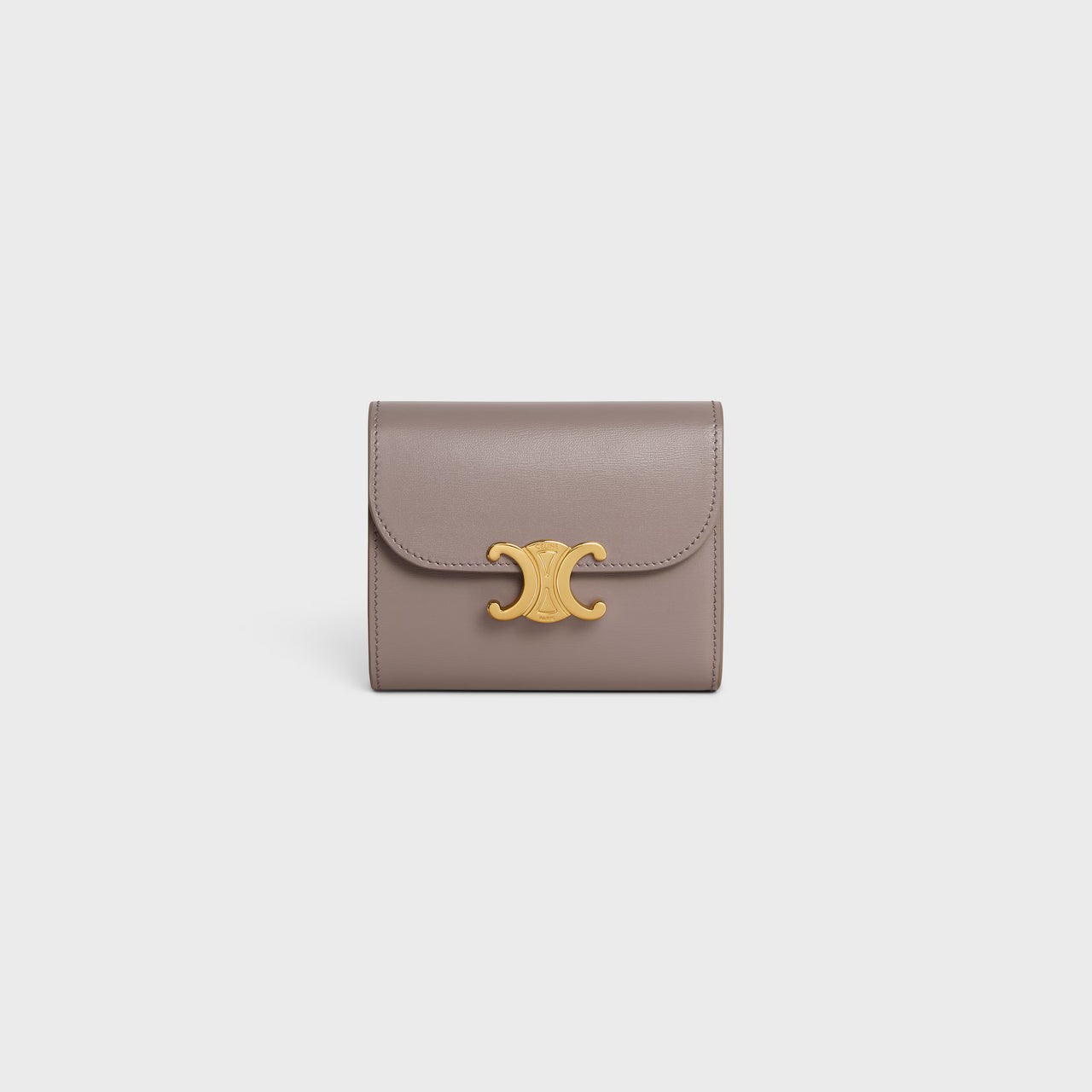 Celine Small Flap Wallet TRIOMPHE IN Shiny calfskin (PEBBLE)