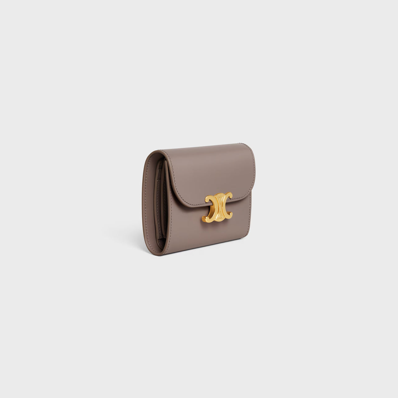 Celine Small Flap Wallet TRIOMPHE IN Shiny calfskin (PEBBLE)