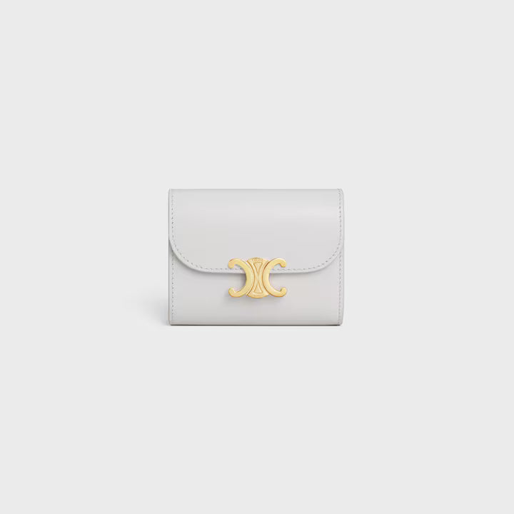 Celine Small Flap Wallet TRIOMPHE IN Shiny calfskin (CLOUDY GREY)