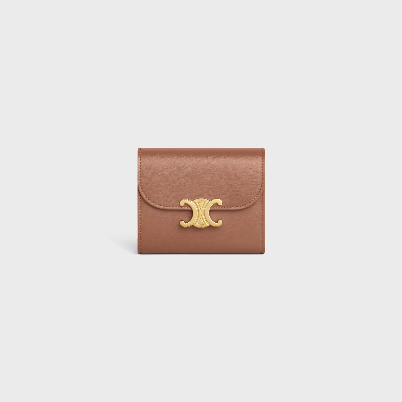Celine Small Flap Wallet TRIOMPHE IN Shiny calfskin (BRONZE)