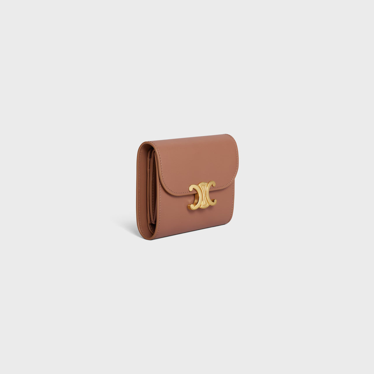 Celine Small Flap Wallet TRIOMPHE IN Shiny calfskin (BRONZE)