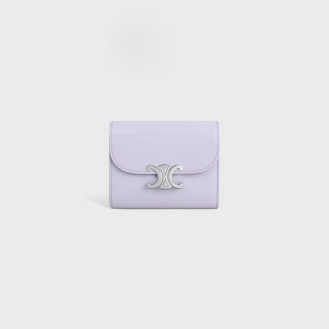 Celine Small Flap Wallet TRIOMPHE IN Shiny calfskin (PASTEL MAUVE)