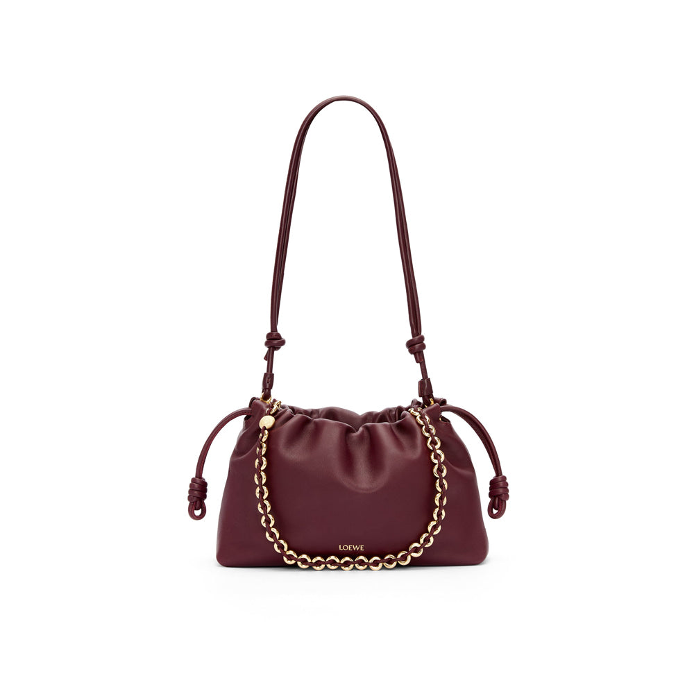 Loewe Medium Flamenco purse in mellow nappa lambskin (Dark Burgundy)