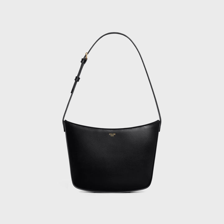 Celine Medium Celine Croque Bag in Shiny Calfskin (Black)