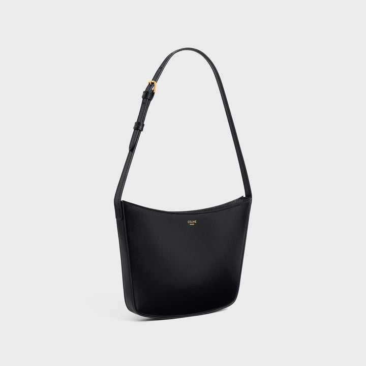 Celine Medium Celine Croque Bag in Shiny Calfskin (Black)