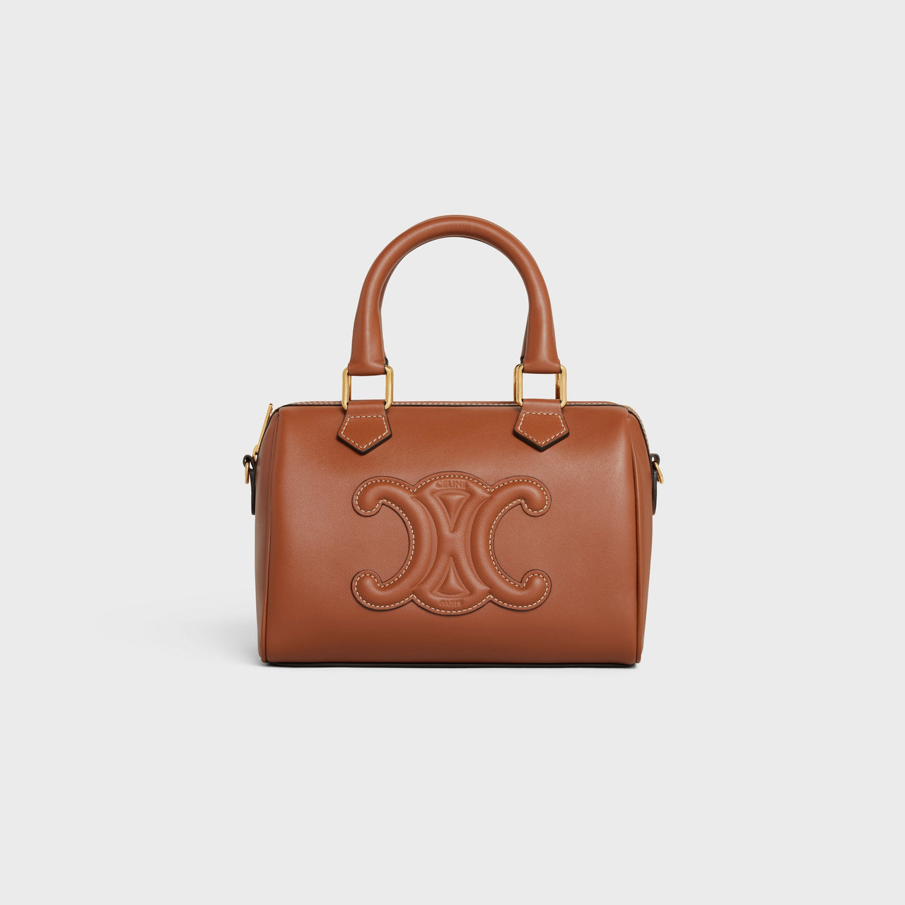 Celine Small Boston Cuir Triomphe in Smooth Calfskin (Tan)