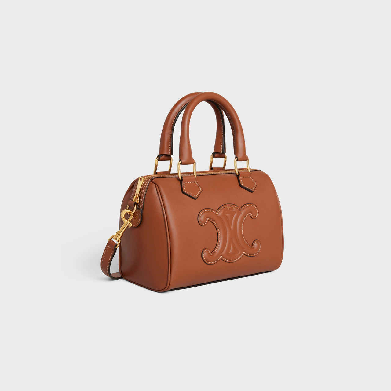 Celine Small Boston Cuir Triomphe in Smooth Calfskin (Tan)