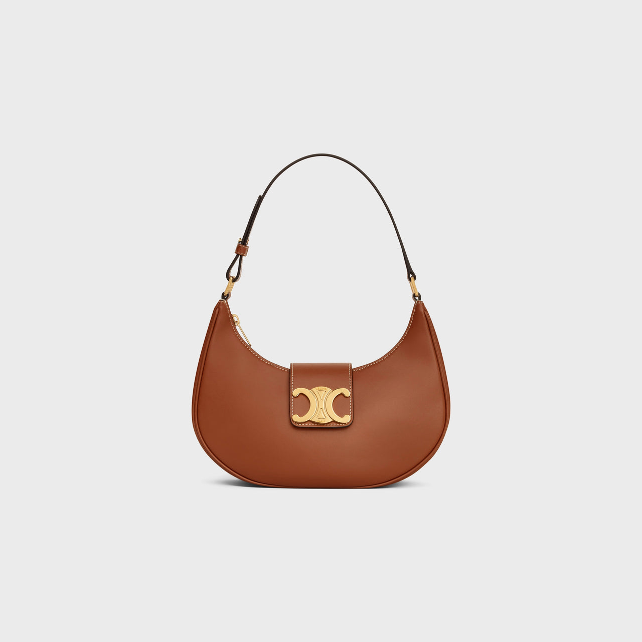 Celine Ava Triomphe Soft Bag in Smooth Calfskin  (Tan)