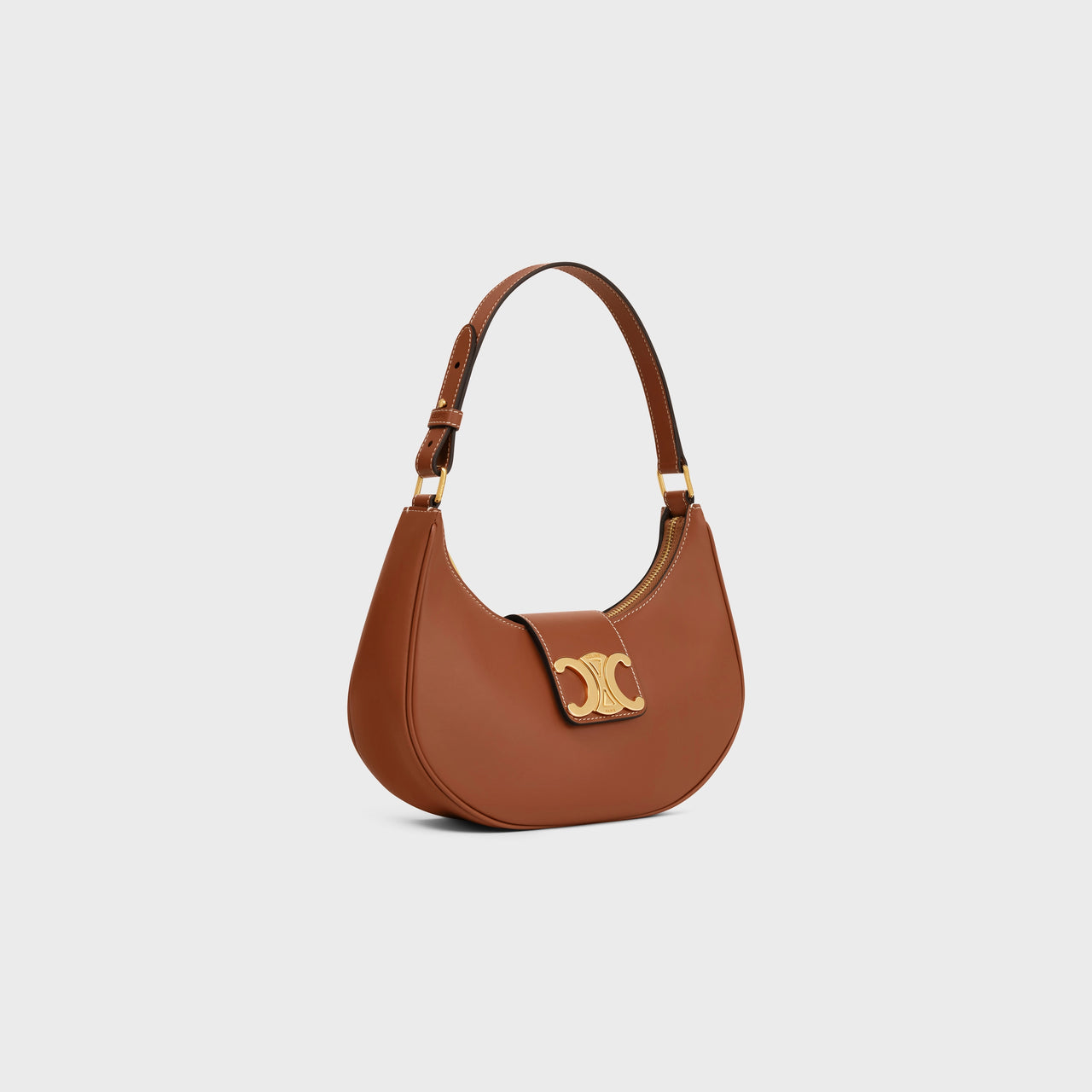 Celine Ava Triomphe Soft Bag in Smooth Calfskin  (Tan)