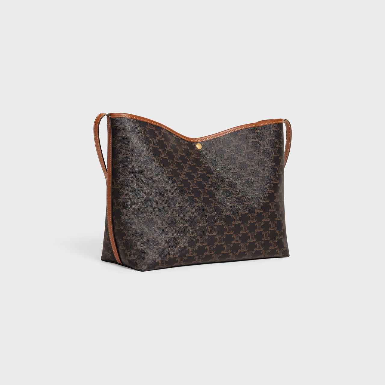 Celine SOFT SHOPPER BAG IN Triomphe Canvas and Calfskin (TAN)