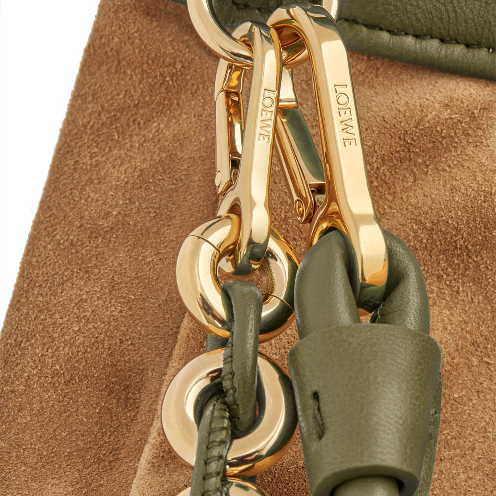 Loewe Medium Flamenco purse in mellow nappa lambskin (Dark Khaki Green)
