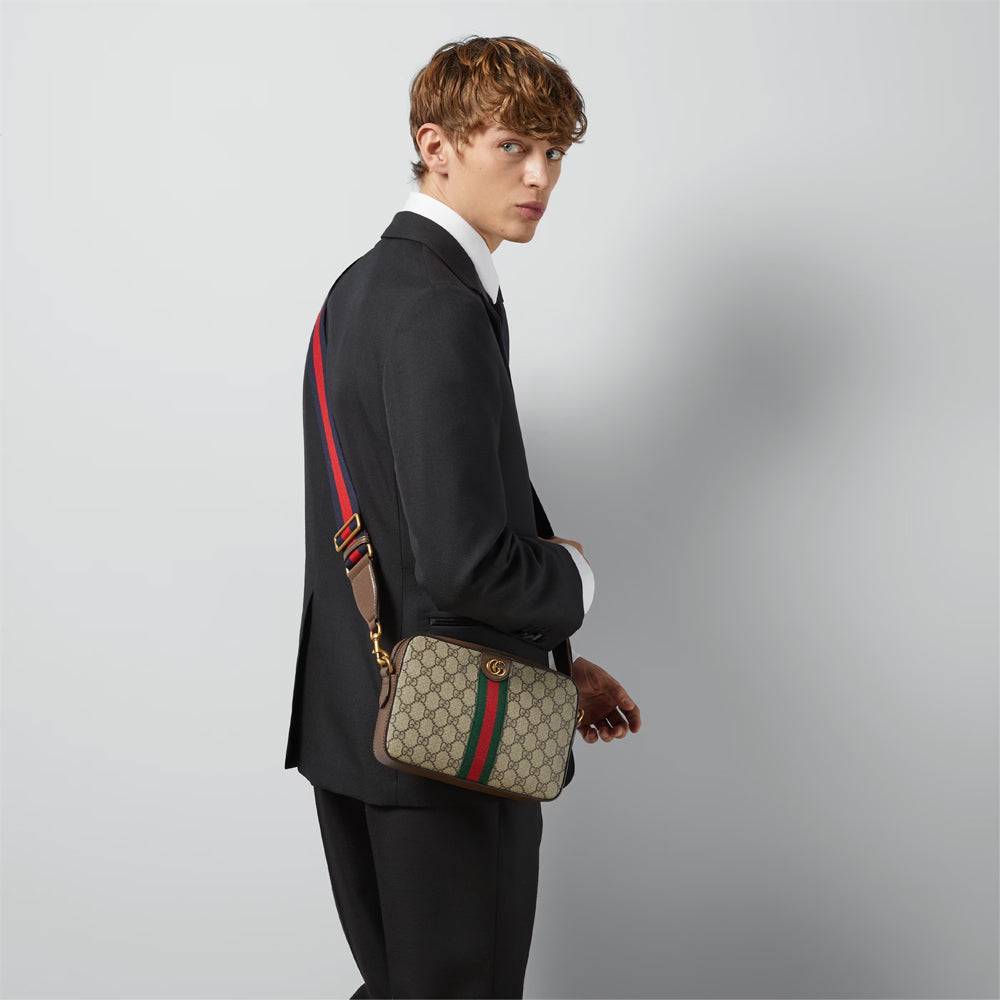 Gucci Ophidia GG Crossbody Bag Beige and ebony GG Supreme canvas