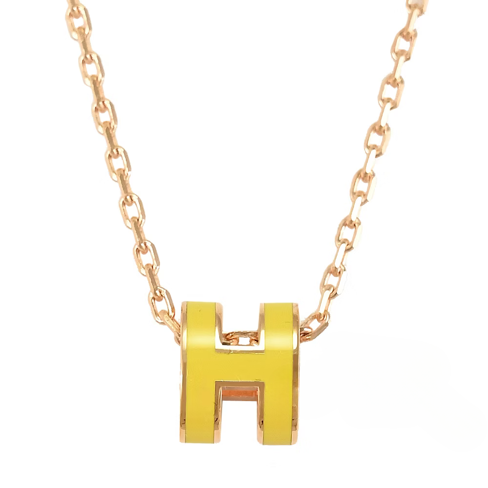 Hong Kong Stock - HERMÈS Mini Pop H Necklace (New Lime/Gold)