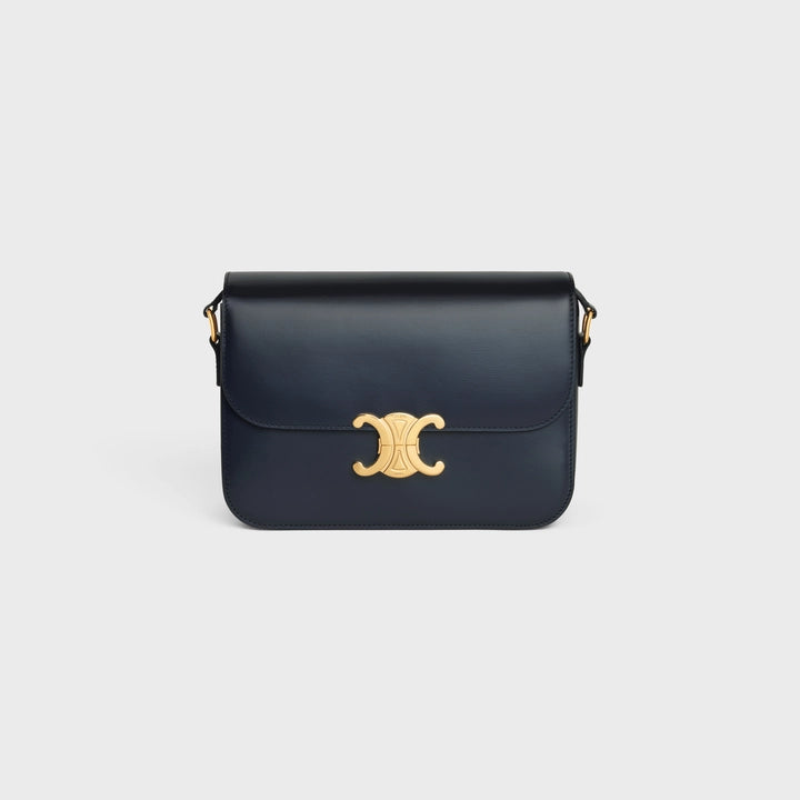 Celine Classique Triomphe Bag in Shiny Calfskin (Bleu Sacre)