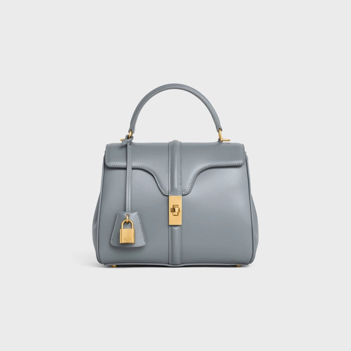 Celine Small 16 Bag in Satinated Calfskin (Blue Grey)