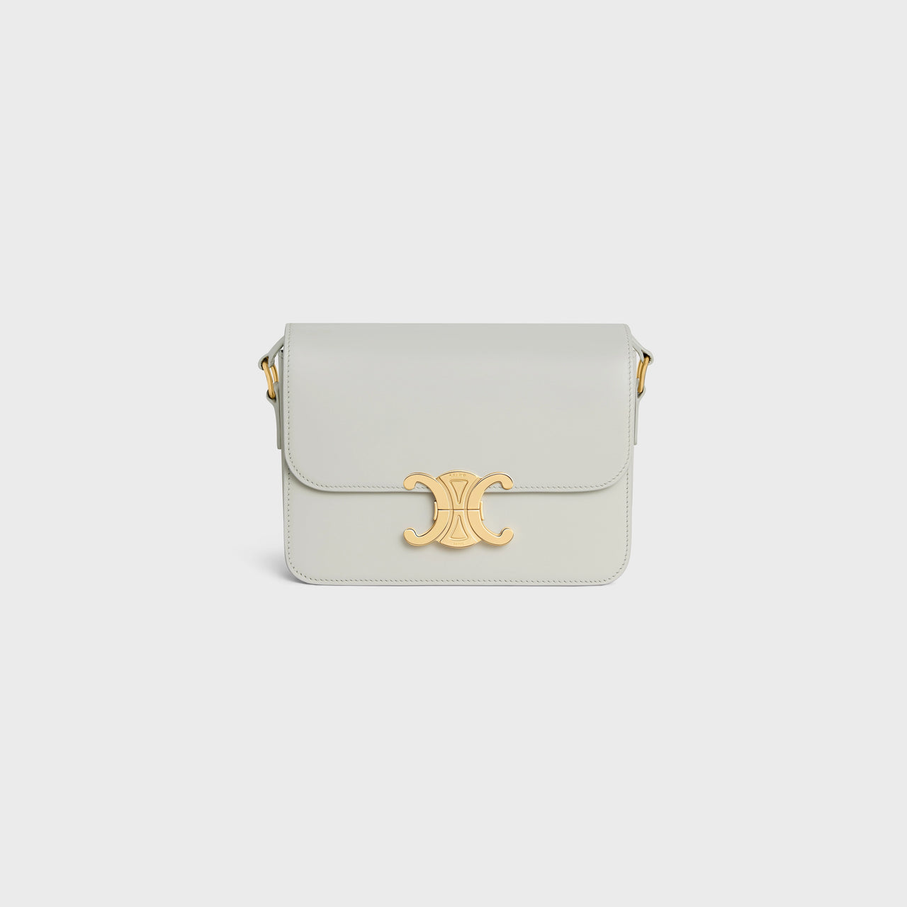 Celine Teen Triomphe 閃亮小牛皮包（粉筆色）