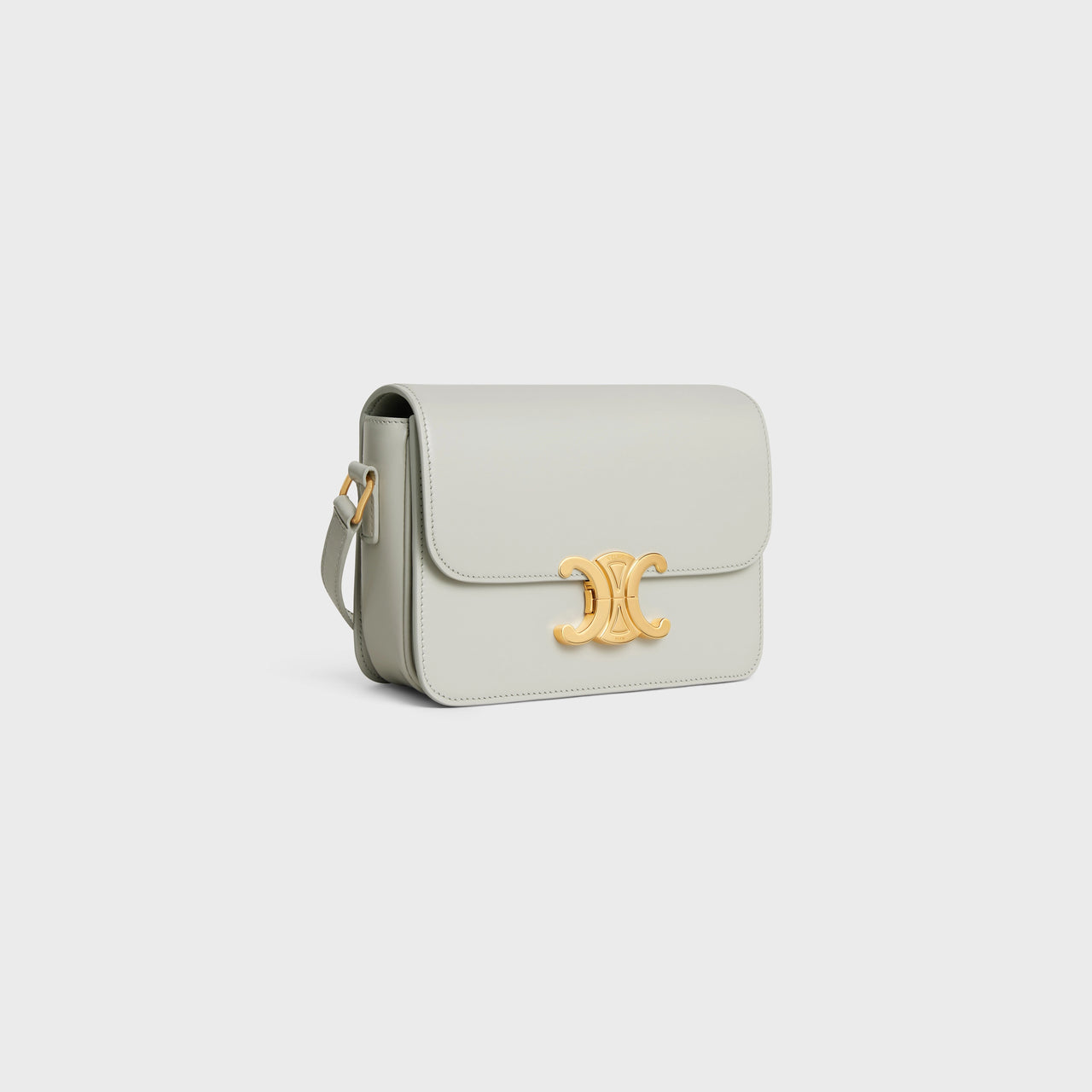 Celine Teen Triomphe 閃亮小牛皮包（粉筆色）