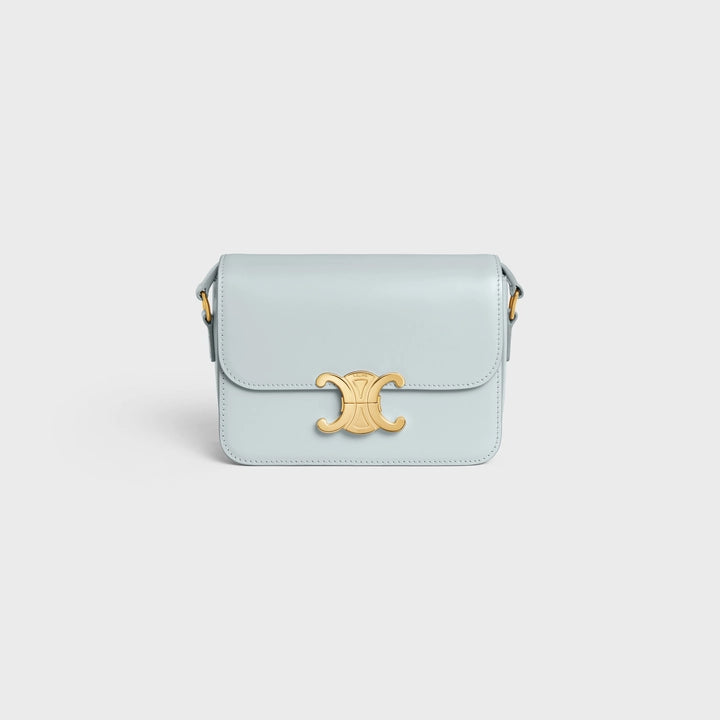 Celine Teen Triomphe Bag in Shiny Calfskin (Soft Blue)