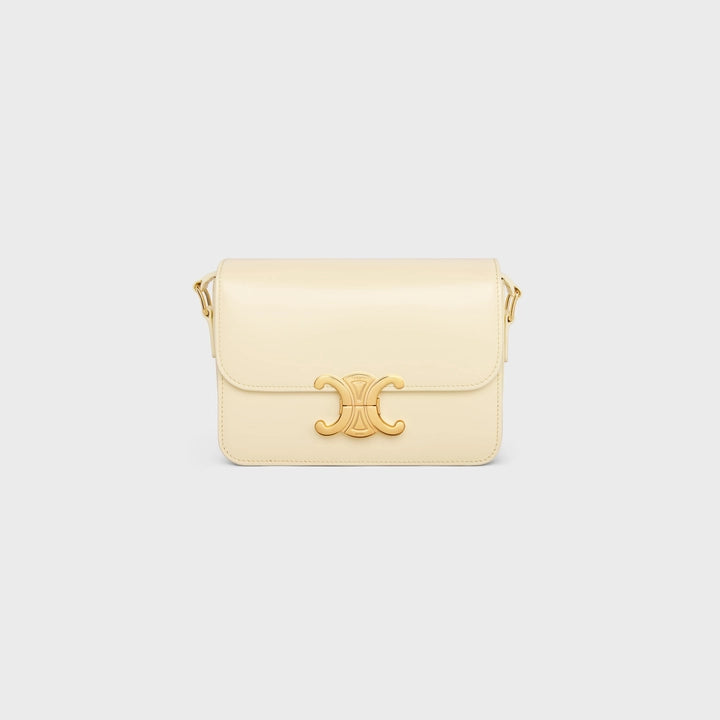 Celine Teen Triomphe Bag in Shiny Calfskin (Soft Yellow)