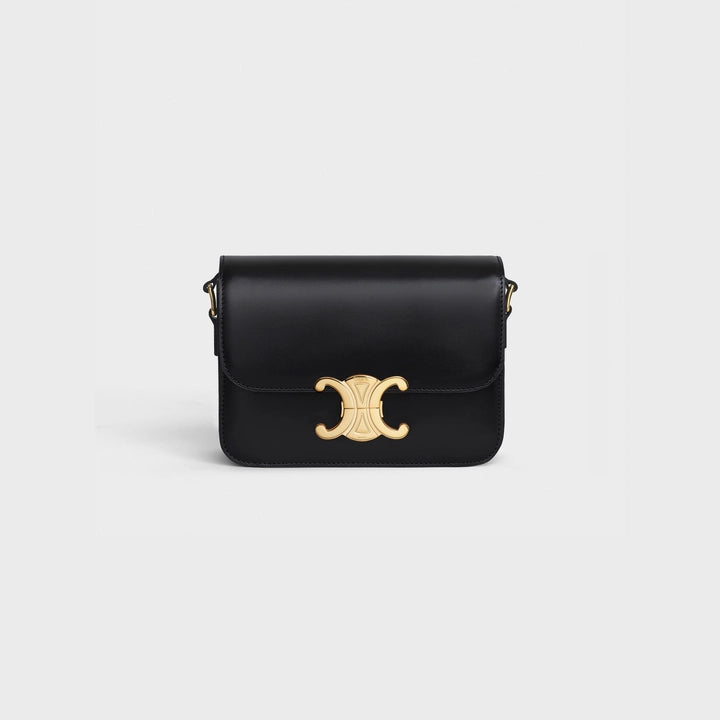 Celine Teen Triomphe Bag in Shiny Calfskin (Black)