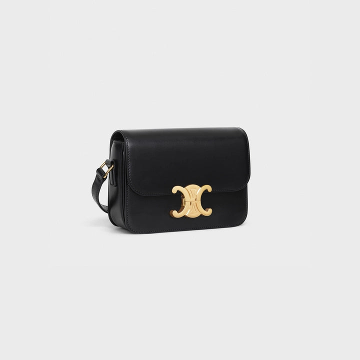 Celine Teen Triomphe Bag in Shiny Calfskin (Black)