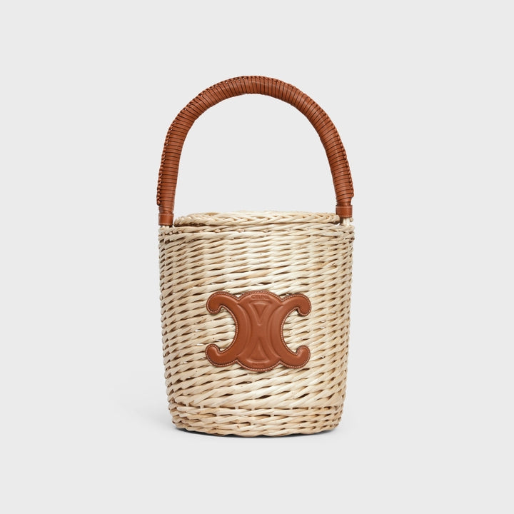 Celine Basket in Wicker and Calfskin (Tan)