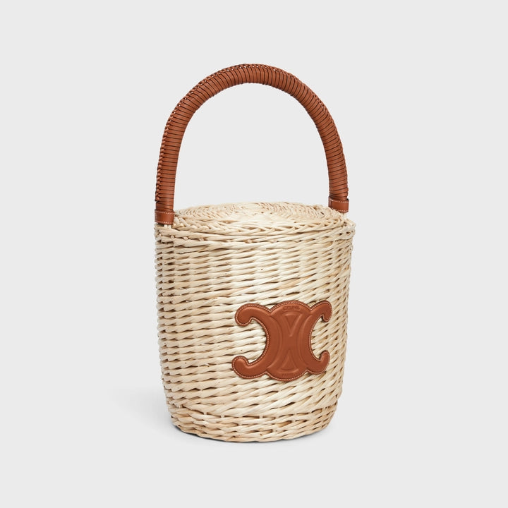 Celine Basket in Wicker and Calfskin (Tan)