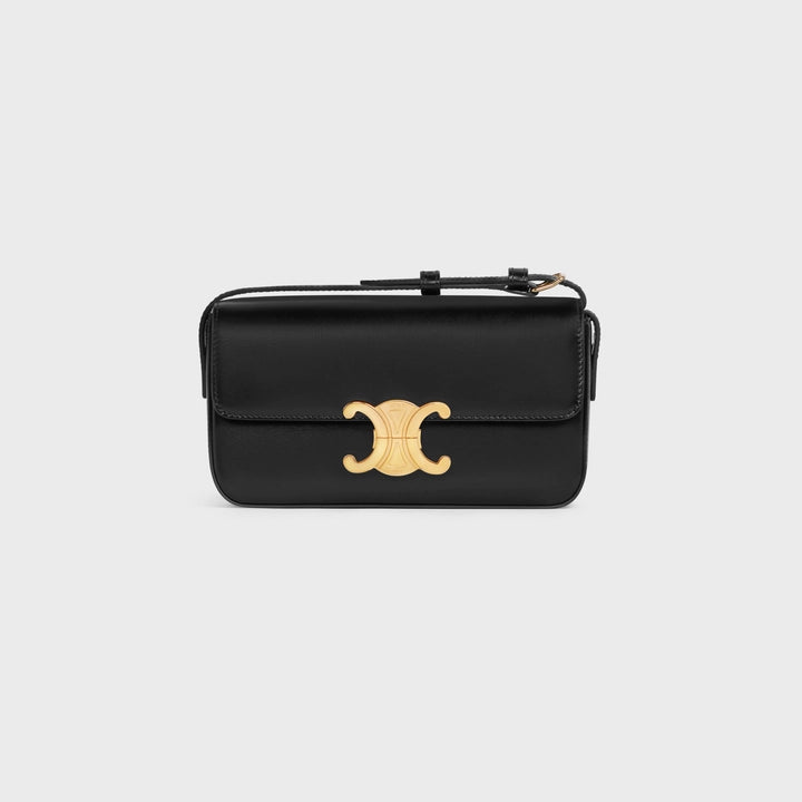 Celine Shoulder Bag Triomphe in Shiny Calfskin (Black)