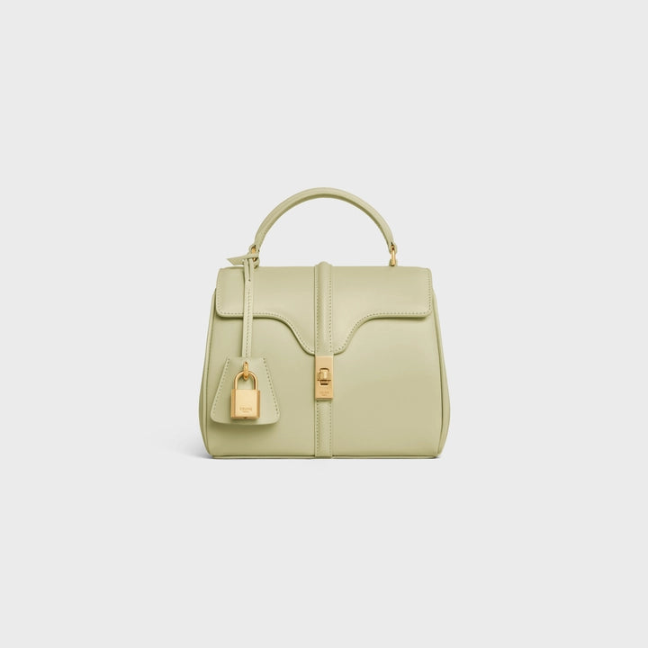 Celine Mini 16 Bag in Satinated Calfskin (Almond Green)