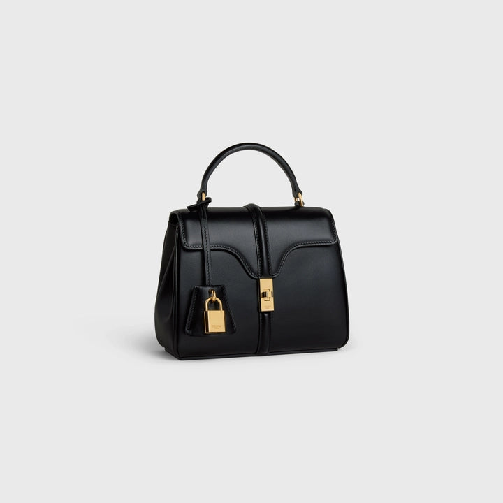 Celine Mini 16 Bag in Satinated Calfskin (Black)