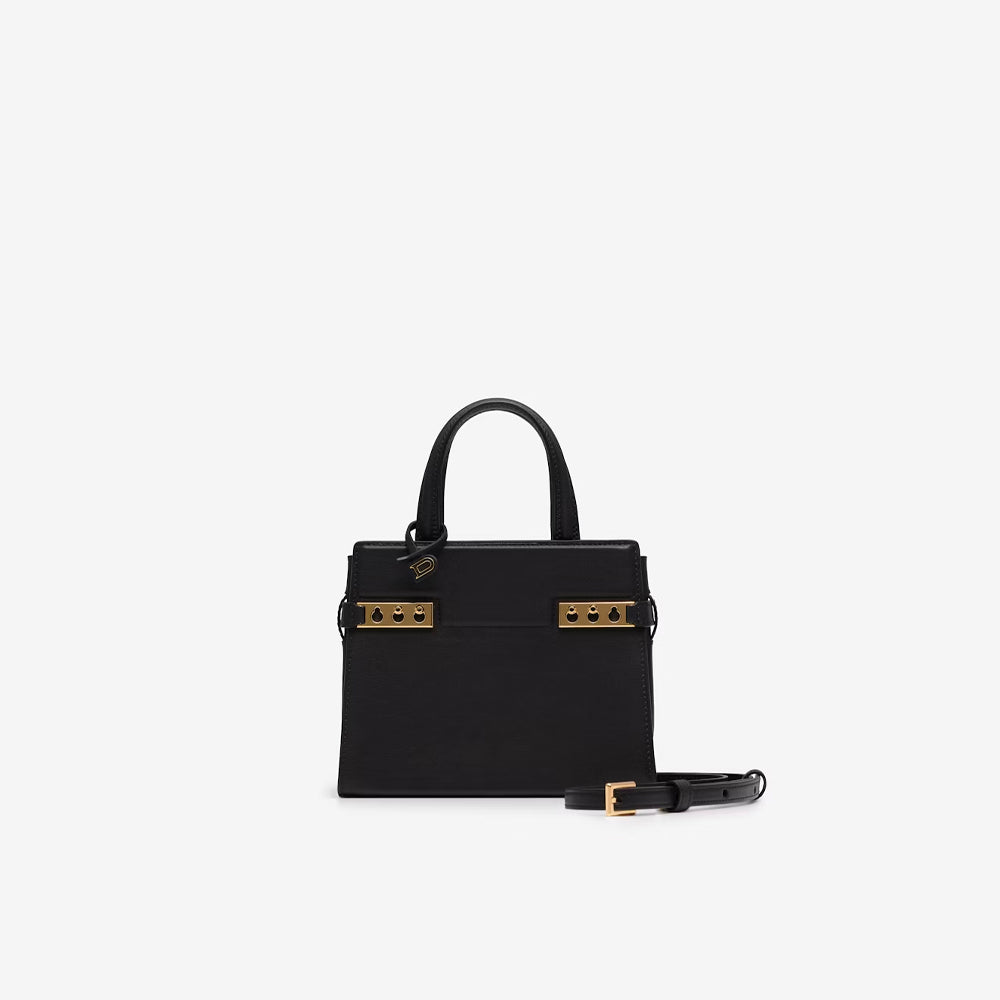 Delvaux Tempête Crush 小號絲滑小牛皮（黑色）