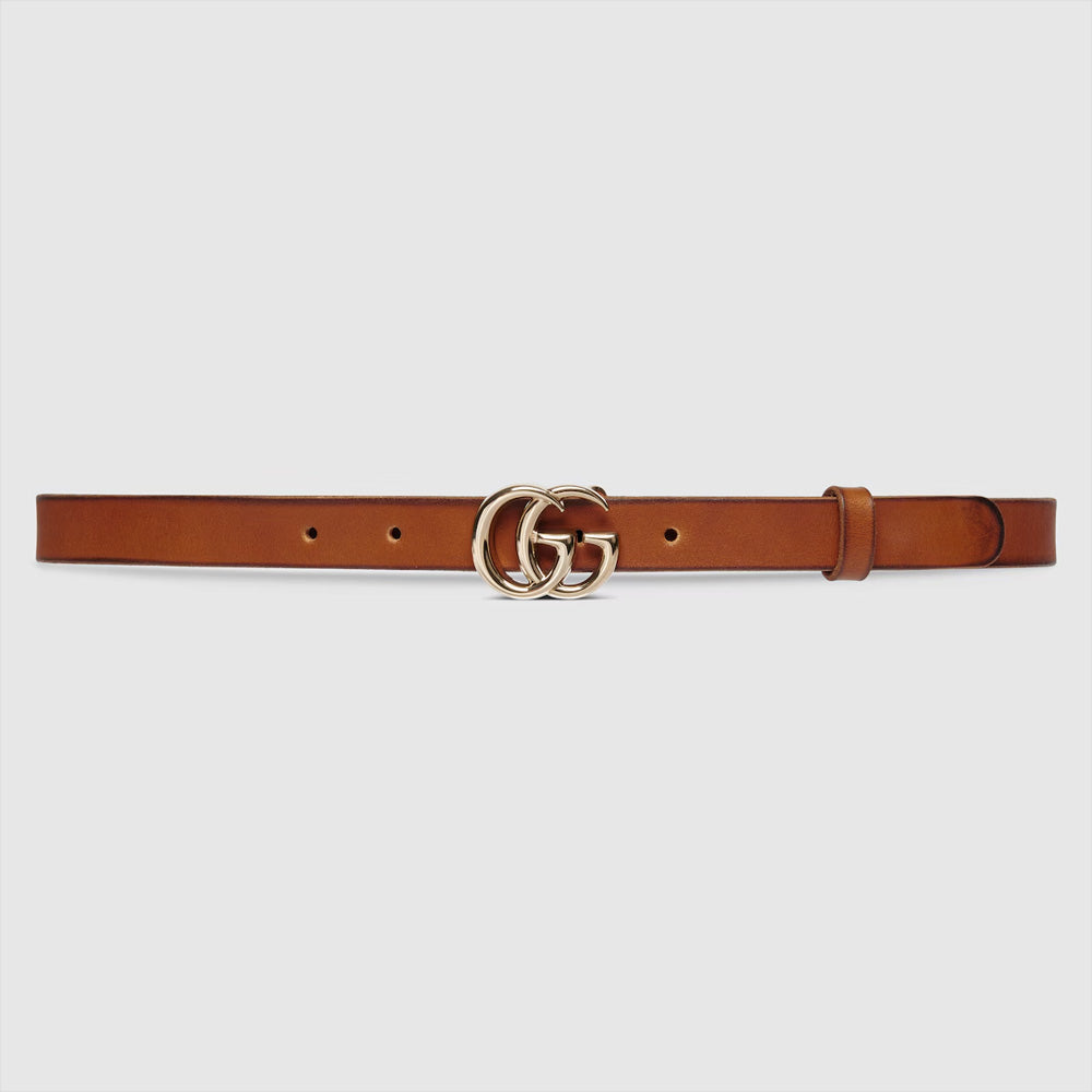 Gucci GG Marmont thin belt (Brown leather)