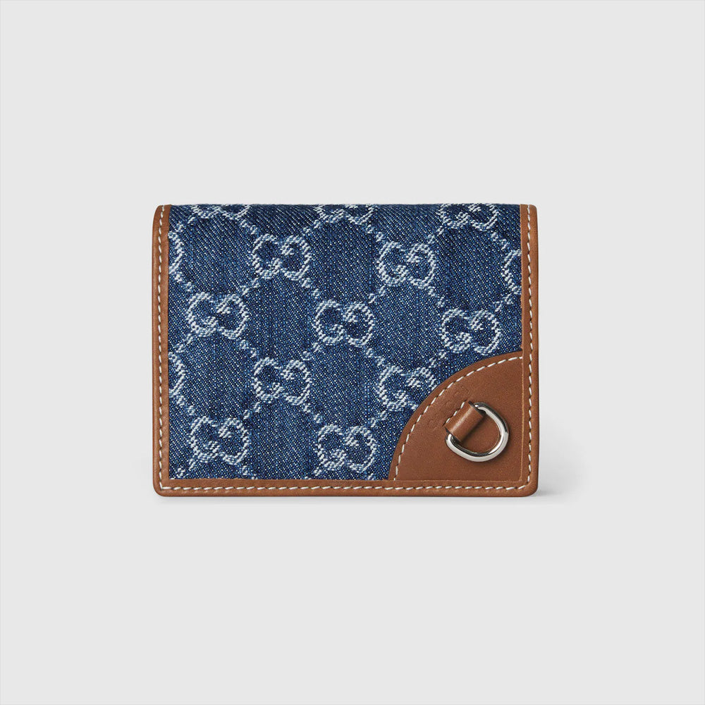 Gucci GG Emblem 迷你錢包，設計小巧輕便，配有品牌雙G標誌。