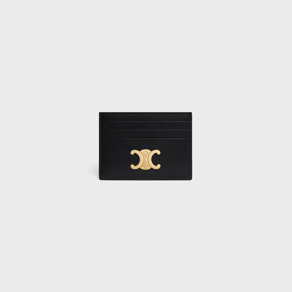 Celine CARD HOLDER TRIOMPHE IN Shiny calfskin (BLACK)