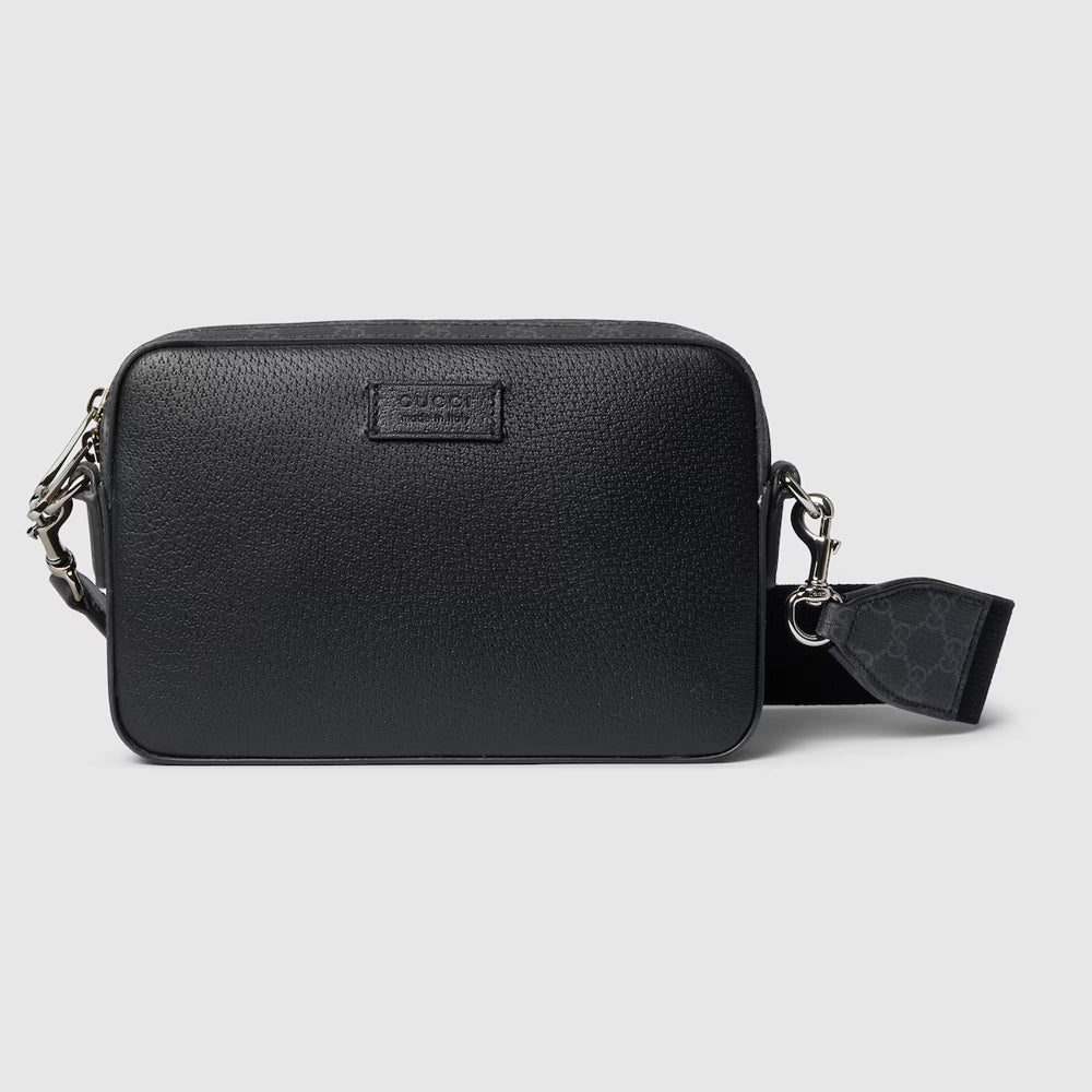 Gucci Small GG Crossbody Bag With Tag (Black leather)