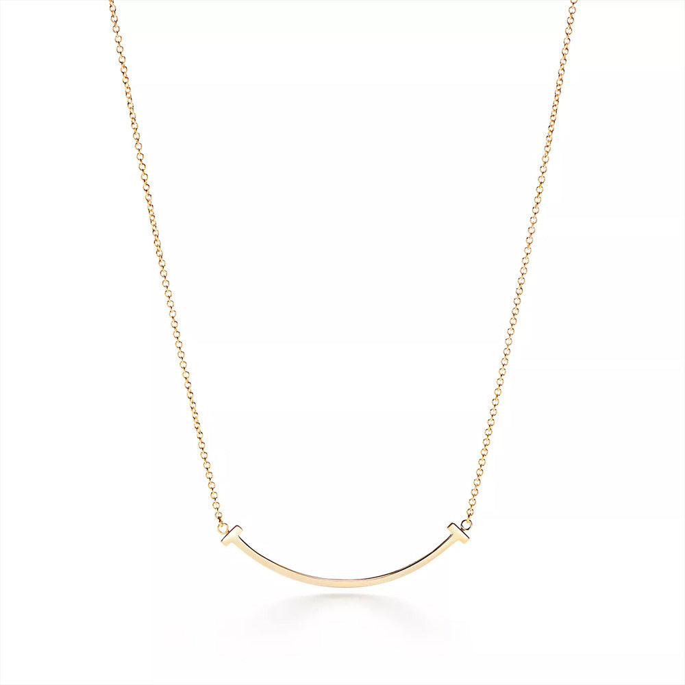 Tiffany & Co. 蒂芙尼 T 微笑黃金吊墜，小號