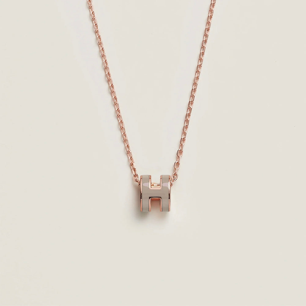 Hong Kong Stock - Hermes Mini Pop H Necklace (Marron Glace/Rose Gold)