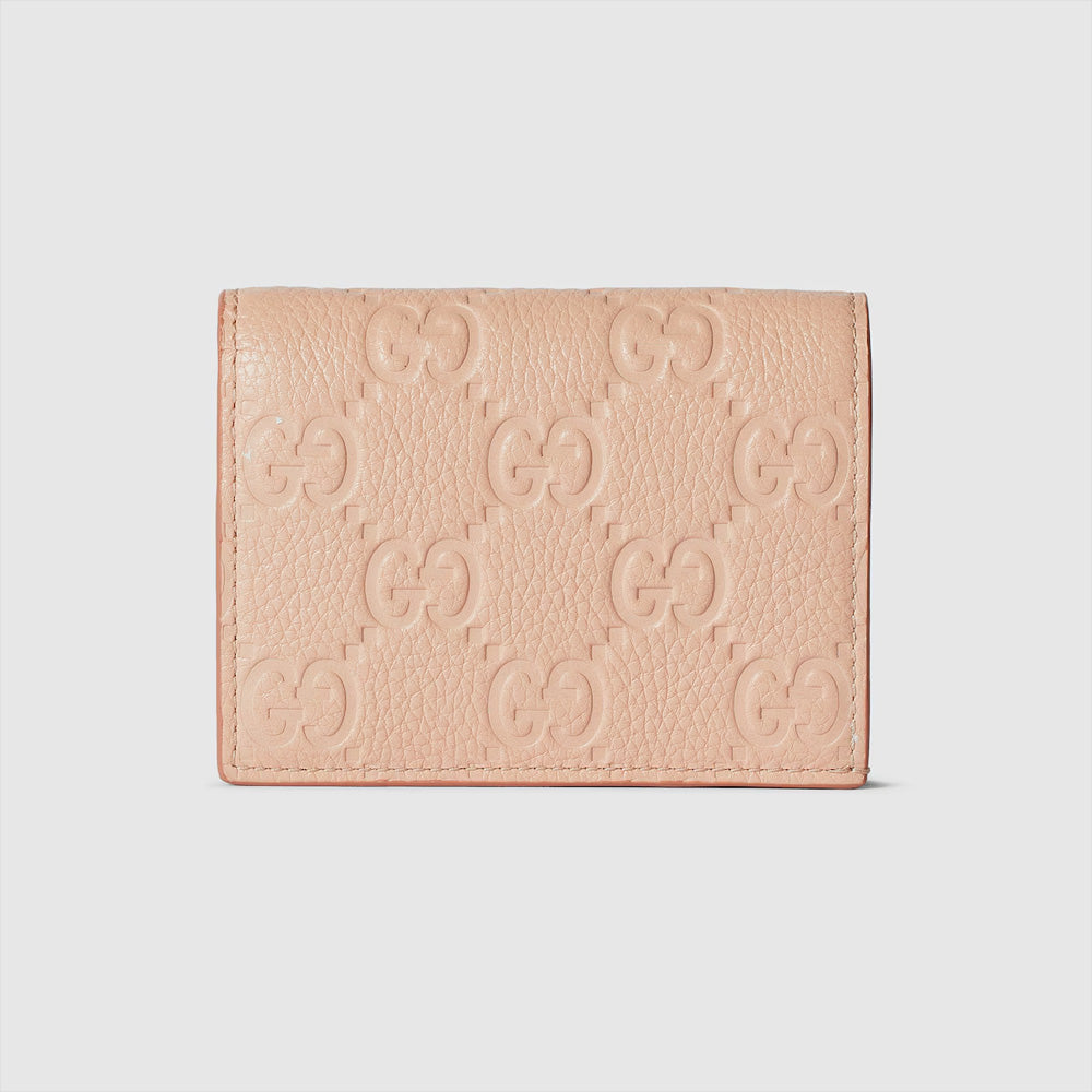 Gucci GG Emblem 迷你錢包，設計小巧輕便，配有品牌雙G標誌。
