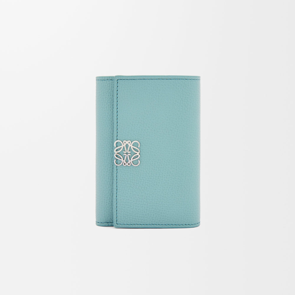 Loewe Anagram small vertical wallet in pebble grained calfskin (Water)