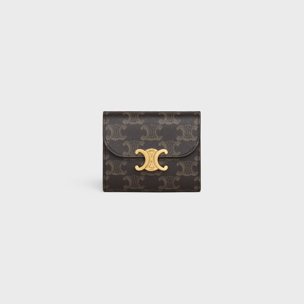Hong Kong Stock - Celine Small Wallet Triomphe in Triomphe Canvas Tan