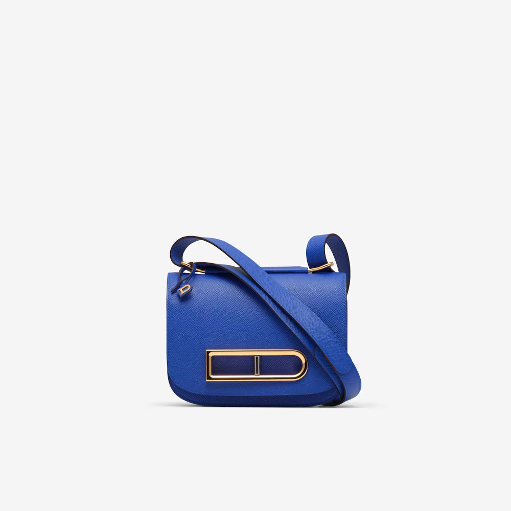 Delvaux Pin Cabas Surpiqué Taurillon Soft 手袋 (Navy/ Ivory)