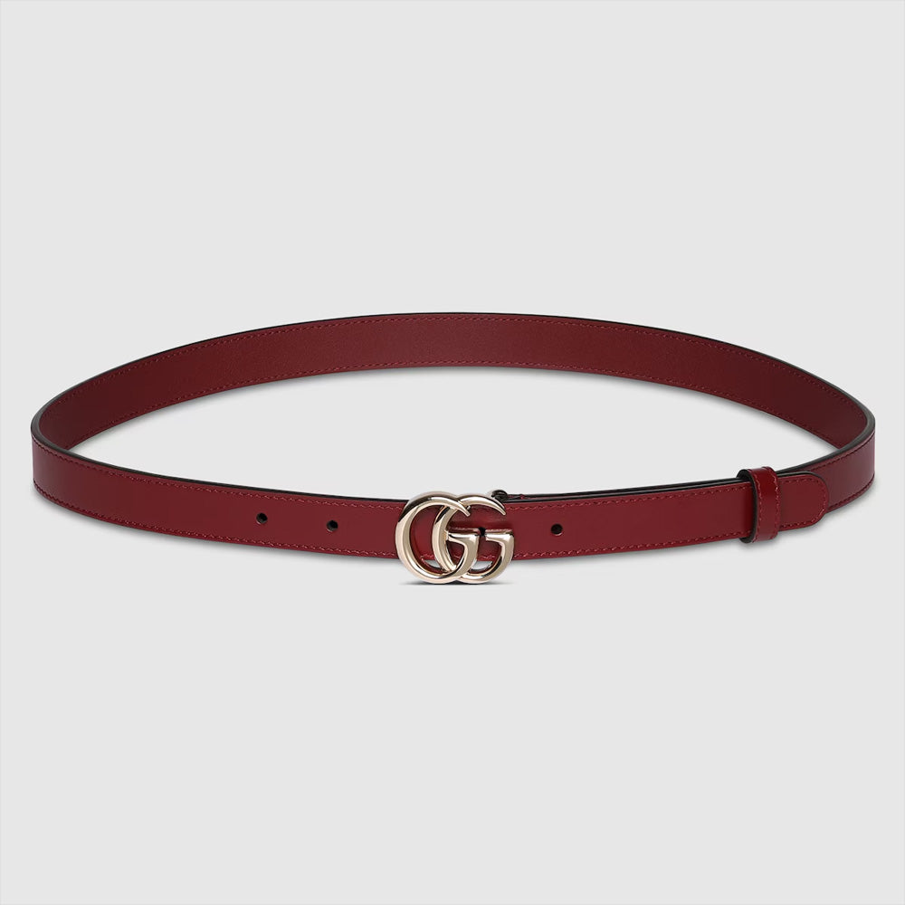 Gucci GG Marmont thin belt (Gucci Rosso Ancora red leather)