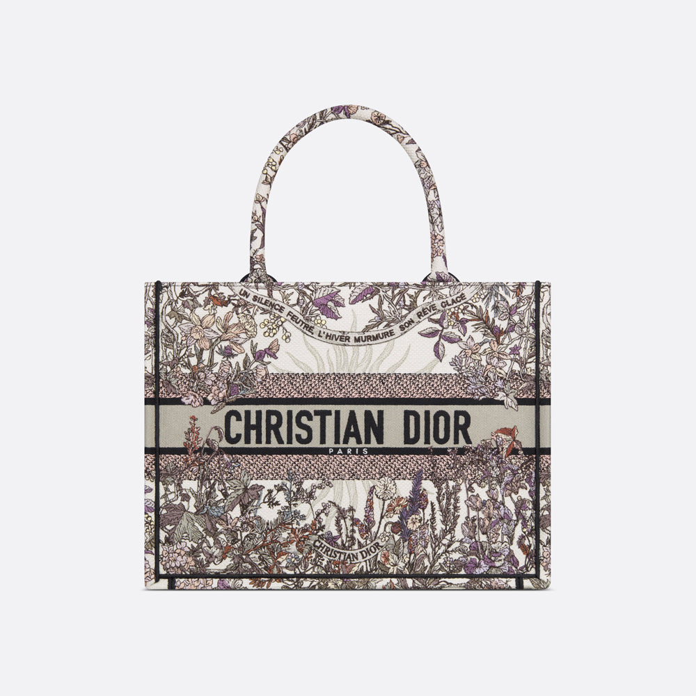 Dior Medium Dior Book Tote (Ecru Multicolor Dior 4 Saisons Hiver Soleil Embroidery)