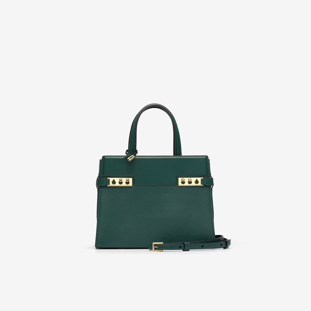 Delvaux Tempête Crush PM in Silky Calf (Forest)