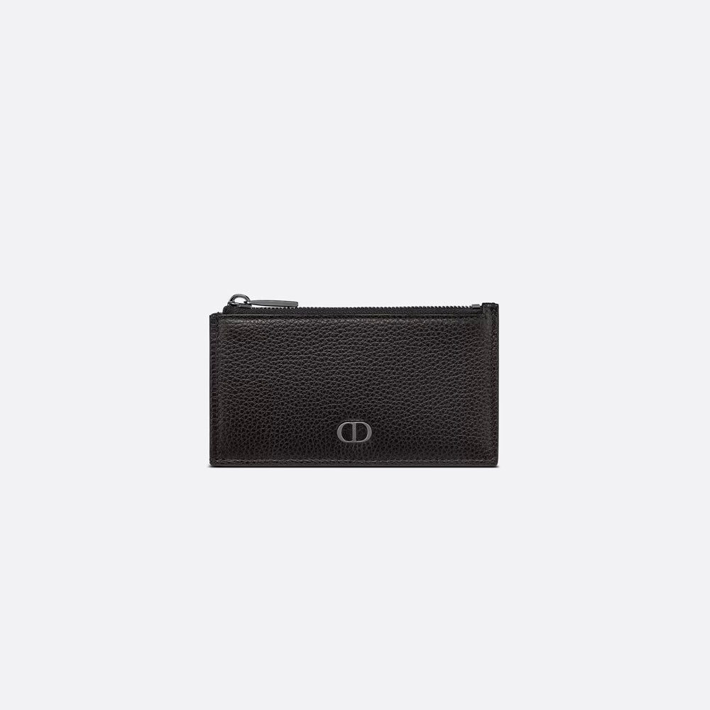 Hong Kong Stock - Dior ZIPPED CARD HOLDER (Black Grained Calfskin with CD Icon Signature)
