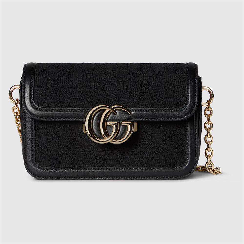 Gucci Go small shoulder bag (Black GG canvas)