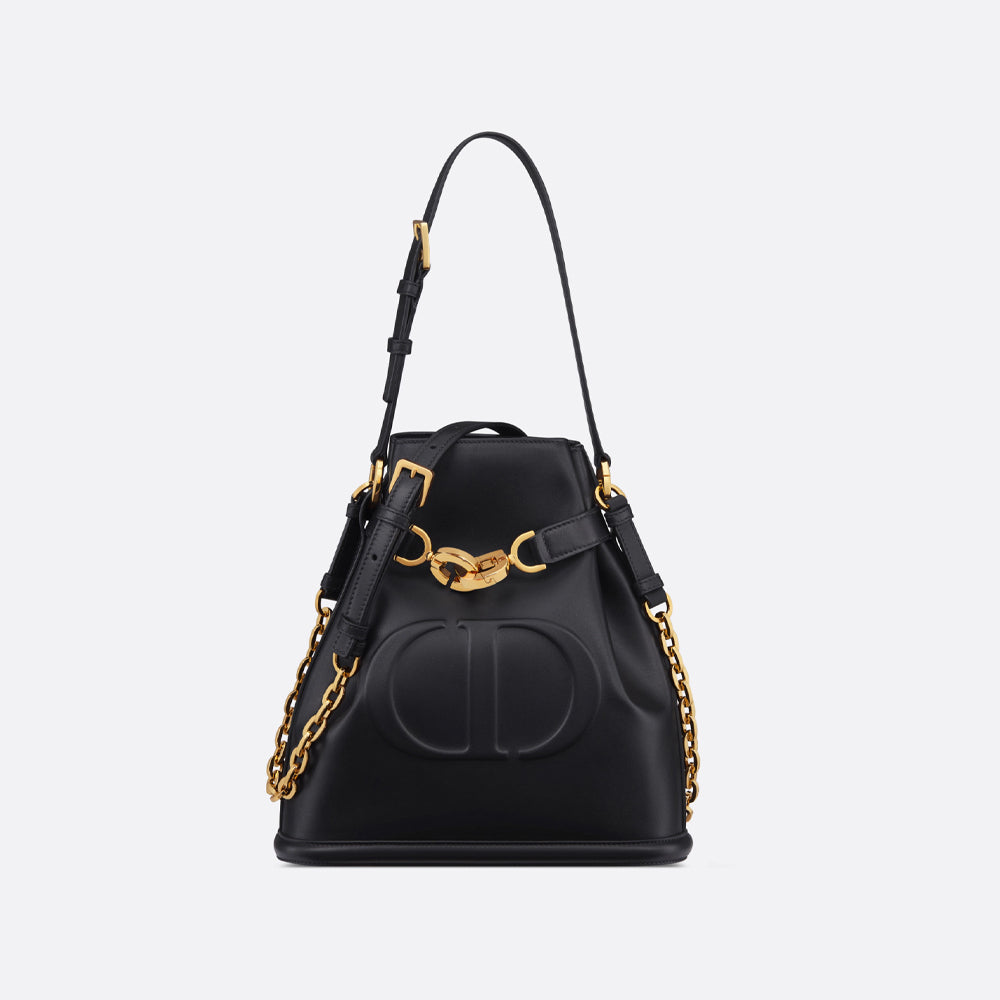 Dior 中 C'est Dior 包（黑色 CD 壓花小牛皮）